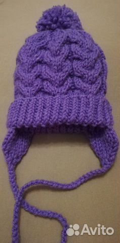 Комплект шапка, шарф детские, ручная вязка