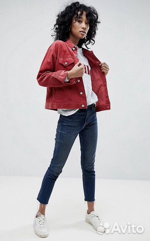 Красная вельветовая куртка ASOS Denim Красная вельветовая куртка ASOS Denim