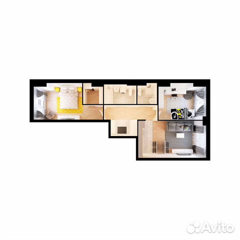 2-к квартира, 66.4 м², 16/33 эт. 2-к квартира, 66.4 м², 16/33 эт.