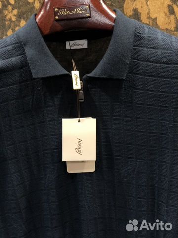 Brioni трикотажное поло синее Brioni трикотажное поло синее
