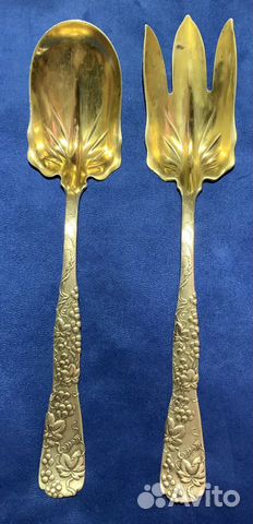 Серебряная пара для сервировки салата Tiffany & Co