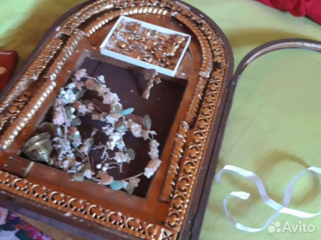 Редкий старинный киот с лампадой конца 19 века