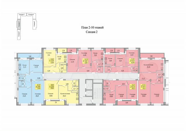 1-к. квартира, 50,7 м², 4/10 эт.