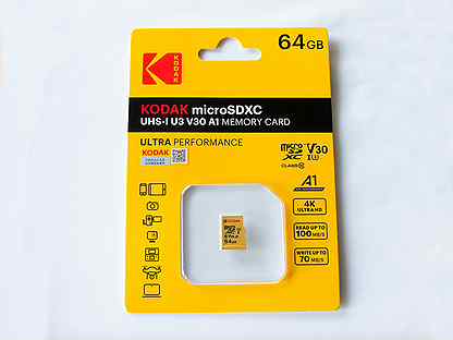 MicroSD 64 Gb Kodak 100 MB/s Taiwan Новая 4K