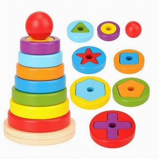 Деревянная развивающая пирамидка - сортер