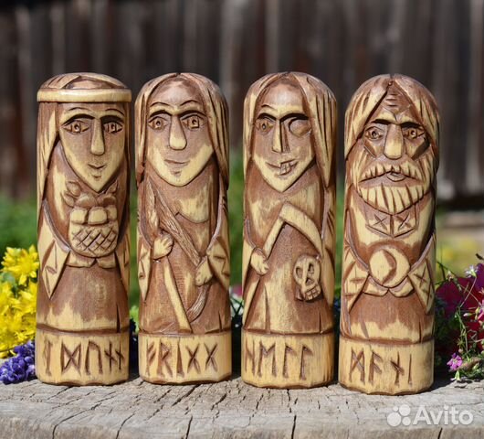 Скандинавские боги, чуры, кумиры, 20 видов, дерево