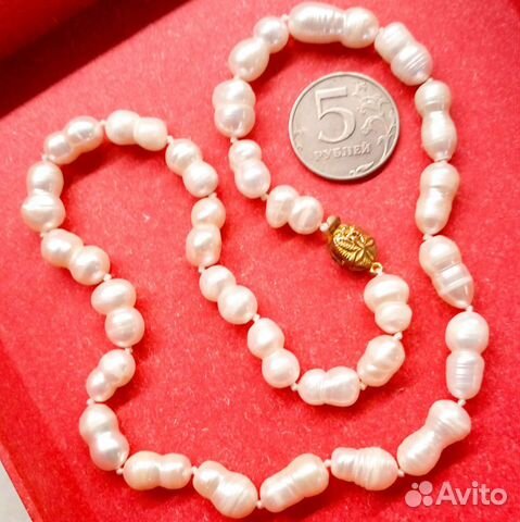 Жемчуг натуральный бусы барокко колье
