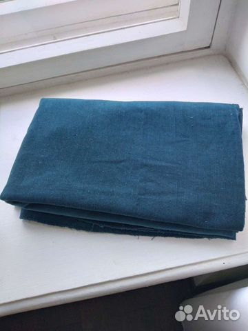 Ткань вельвет синего цвета на х/б основе