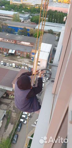 Установка сплит систем,Закладка трассы, Альпинист