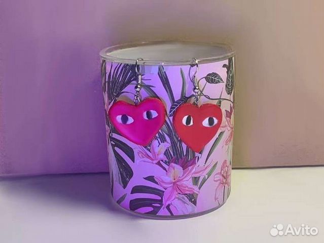 Сережки ручной работы (сердечки)