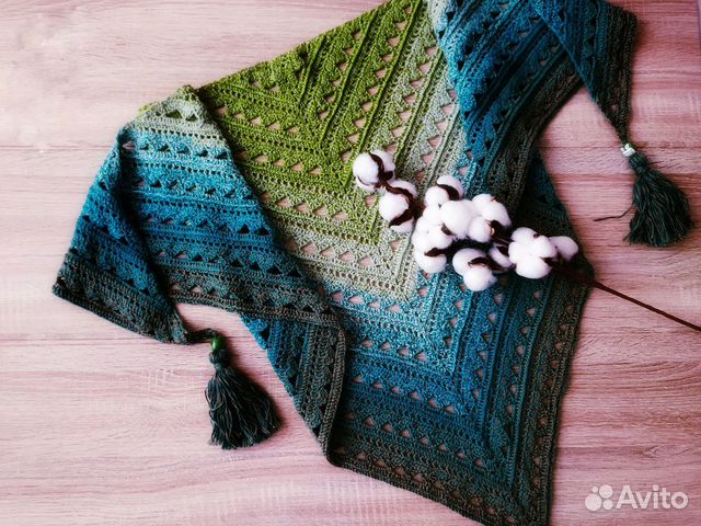 Шаль/Бактус,шарф,платок,ручная работа, в подарок