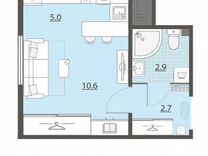 Квартира-студия, 21,4 м², 15/25 эт.