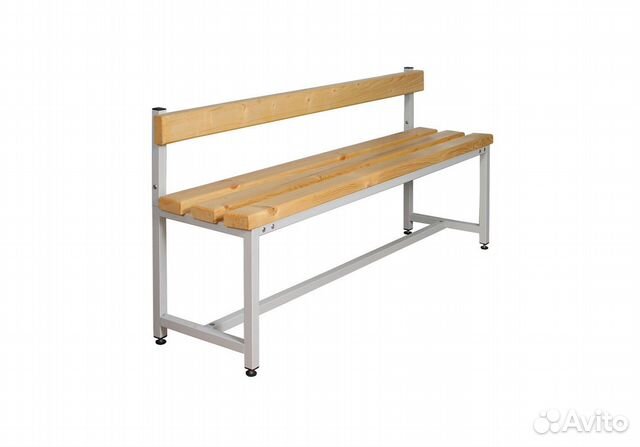 Скамейка 200х80х34 см для раздевалок, со спинкой