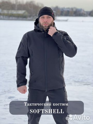 Тактический костюм softshell черный