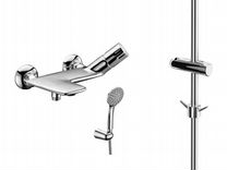 Lm7008c смеситель д ванны душа с верх душ лейкой хром белый поворотный излив tropik lemark