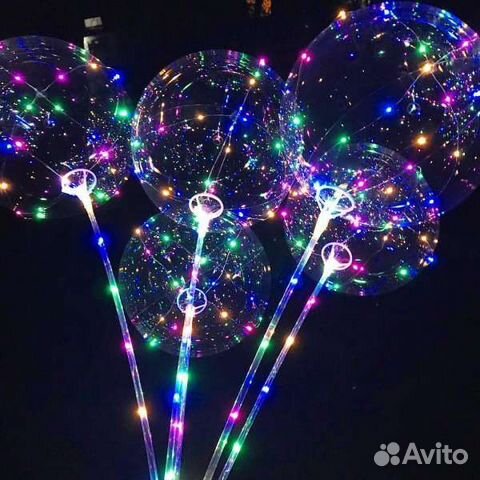 Светящиеся воздушные шарики на палочке Bobo