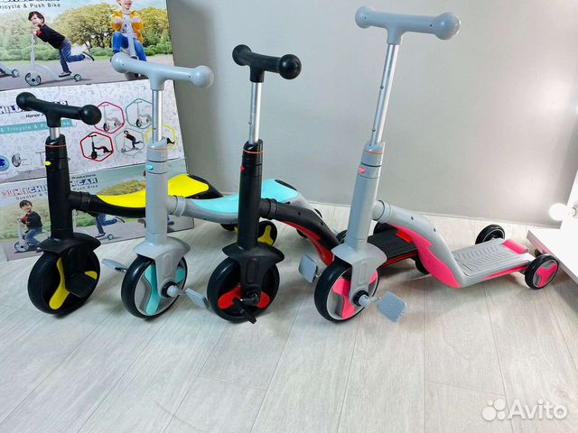Самокат беговел велосипед 3 в 1 с музыкой