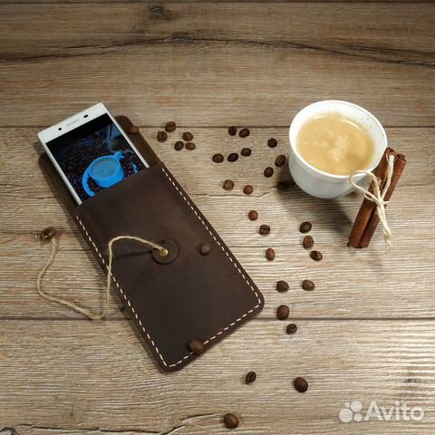 Чехол для телефона кожаный. Ручная работа