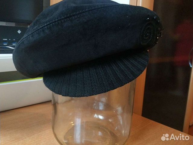 Берет женский замша и трикотаж