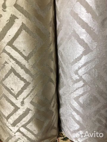 Портьерная ткань и шторы Жаккард «Ромбики»