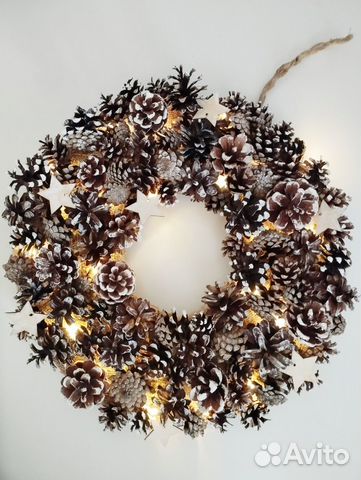 Новогодний рождественский венок на дверь