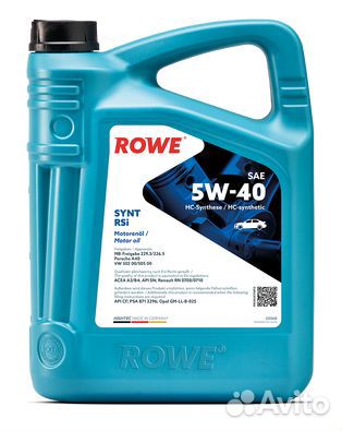 Моторное масло rowe 5w40