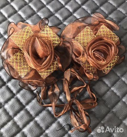 Подхваты для штор клипса цветок коричневый розовый