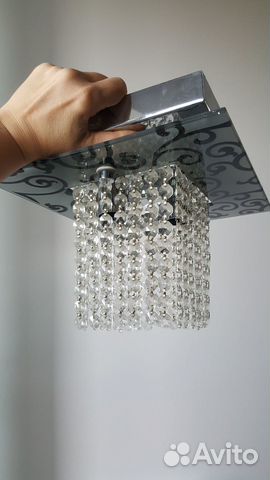 Светильник потолочный 25см хрусталь с подвесами