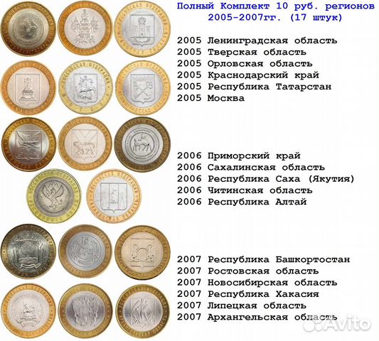 Набор 10 руб. биметалл монет за 350 рублей