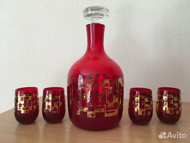 Коньячный набор чешское стекло винтаж 1960-е