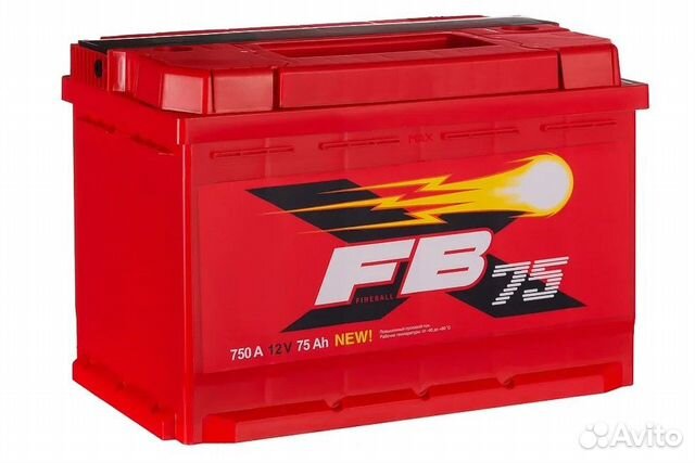 Аккумулятор автомобильный FB 75Ач обратная поляр