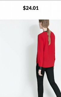 Красная блуза zara
