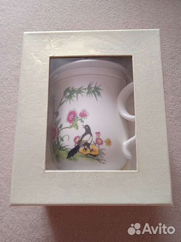 Кружка с ситом и крышкой в подарочной коробке