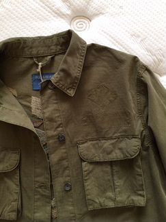 Pull and Bear хаки парка с вышивкой 48 р. Новая
