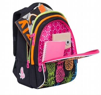 Новый рюкзак школьный для девочек Grizzly ананас