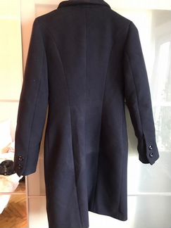 Пальто темно-синее, приталенное (S)