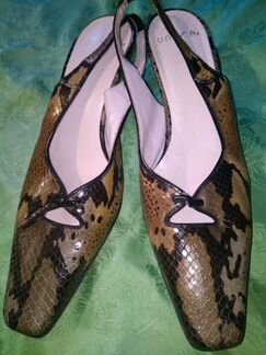 Туфли женские летние босоножки кожа змеи