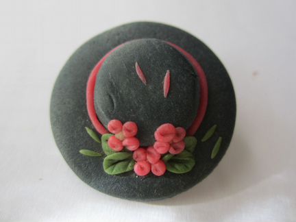 Кожаная брошь. Винтаж