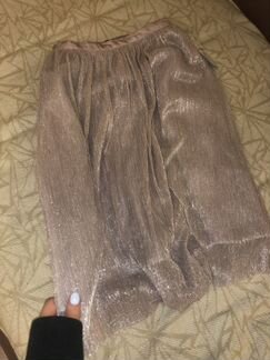 Юбка миди Zara плиссированная блестящая