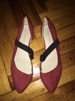 Туфли красные замшевые, лодочки