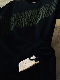 Fendi футболка с жаккардовым логотипом чёрный
