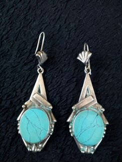 Серьги бирюза