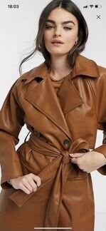 Плащ пальто натуральная кожа Италия размер S