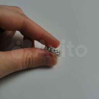 Серебряное кольцо цепь