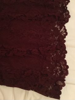 Бордовое кружевное платье А силуэта, М, Zara trf