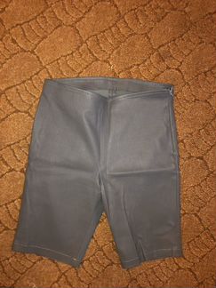 Бриджи велосипедки экокожа Серые