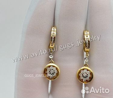 Золотые серьги с бриллиантами Tiffany