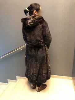 Шуба норковая с капюшоном 42-44