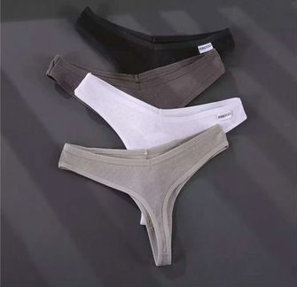 Хлопковые Трусики - стринги V-формы. Новые