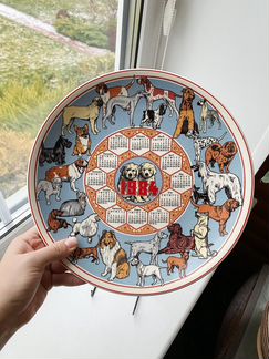 Wedgwood тарелка календарь 1984 год, собаки, Англи
